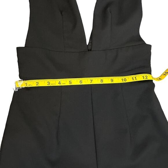 by the way Gloria Jumpsuit Womens Size S Black Low Deep V Neck Date Night Sexy - Picture 8 of 10